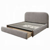 Orion Full Size Bed with Built-In Storage Drawer | Medium Gray Fabric