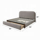 Orion Full Size Bed with Built-In Storage Drawer | Medium Gray Fabric