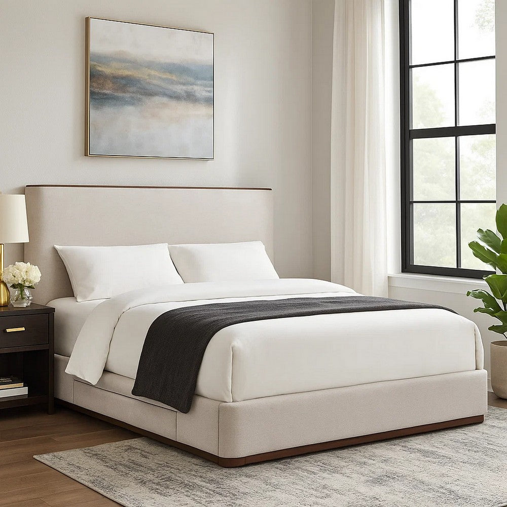 Orion Full Size Bed with Built-In Storage Drawer | Medium Gray Fabric