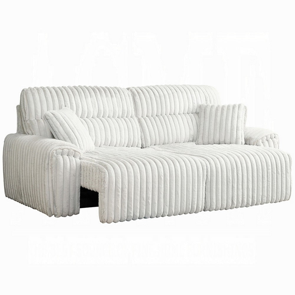 Rasha Power Motion Recliner Sofa with Sleeper Bed USB Gray Corduroy BM334030