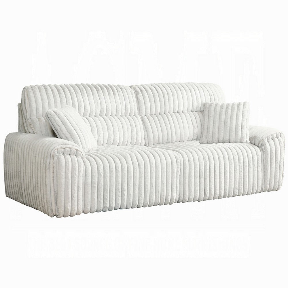 Rasha Power Motion Recliner Sofa with Sleeper Bed, USB, Gray Corduroy