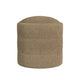 Modern Storage Ottoman | Light Brown Boucle Seat Cushion | 18" Round