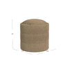 Modern Storage Ottoman | Light Brown Boucle Seat Cushion | 18" Round