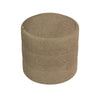 Modern Storage Ottoman | Light Brown Boucle Seat Cushion | 18" Round