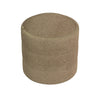 Modern Storage Ottoman | Light Brown Boucle Seat Cushion | 18" Round