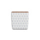 Mody Accent Ottoman | 19’’ Brown Wood Lift Top | White Pattern Fabric BM334034