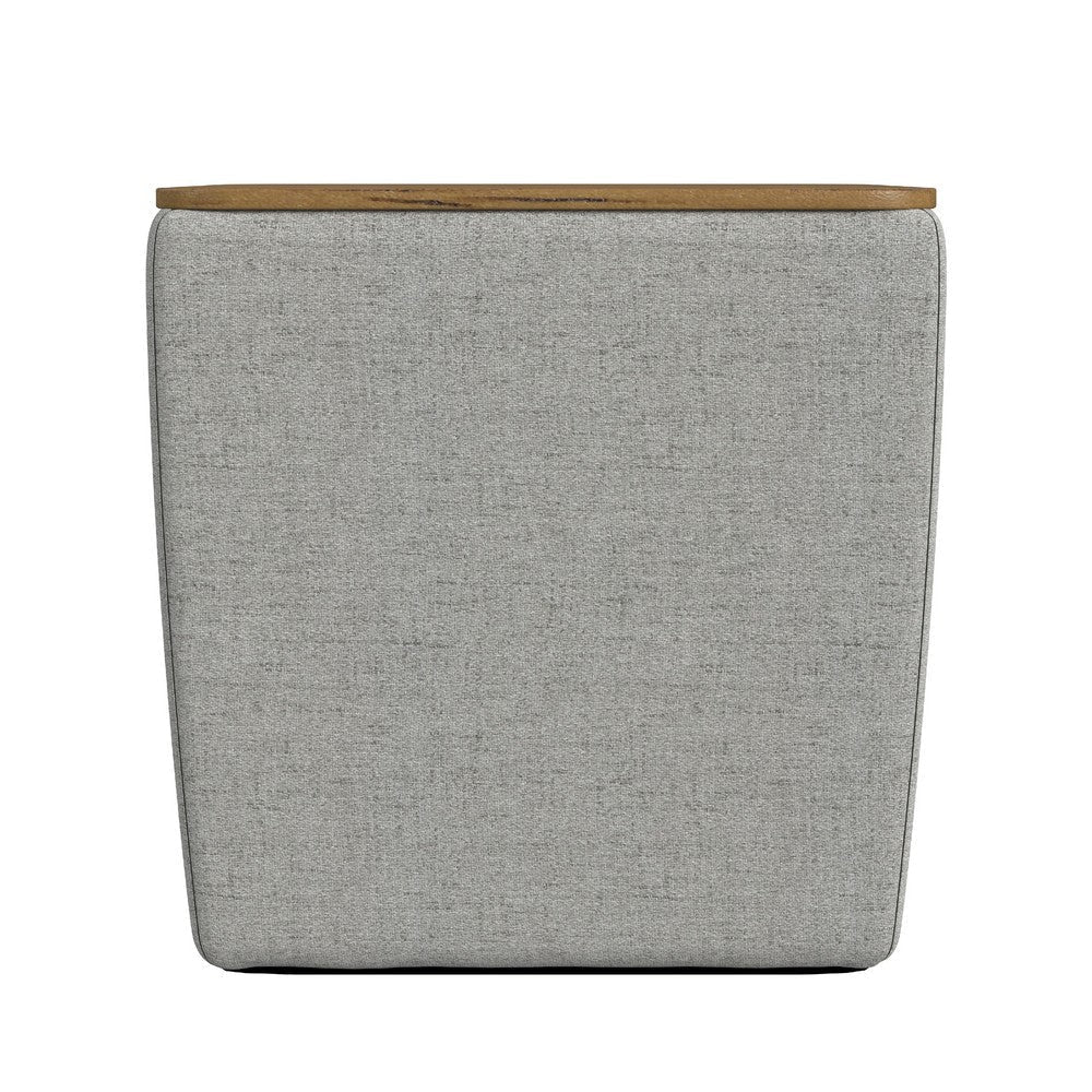 Mody Storage Ottoman | Gray Upholstery | 19’’ Brown Wood Lift Top BM334035