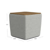 Mody Storage Ottoman | Gray Upholstery | 19’’ Brown Wood Lift Top BM334035
