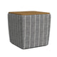 Mody Storage Ottoman | Gray Stripe Fabric | 19" Brown Wood Lift Top