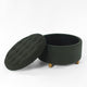 Jo Storage Ottoman | 28’’ Round Tufted Lift Top | Olive Green Velvet BM334038