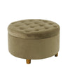Jo Storage Ottoman | 28’’ Round Tufted Lift Top | Sage Green Velvet BM334040