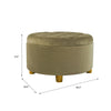 Jo Storage Ottoman | 28’’ Round Tufted Lift Top | Sage Green Velvet BM334040