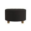 Jo Storage Ottoman, 28" Round Tufted Lift Top, Chocolate Brown Velvet