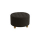 Jo Storage Ottoman, 28" Round Tufted Lift Top, Chocolate Brown Velvet