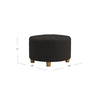 Jo Storage Ottoman, 28" Round Tufted Lift Top, Chocolate Brown Velvet