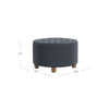 Jo Storage Ottoman | 28’’ Round Tufted Lift Top | Steel Blue Velvet BM334042