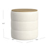Mona Storage Ottoman | 19’’ Round Lift Top | Channeled Ivory Boucle BM334043