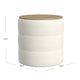 Mona Storage Ottoman | 19’’ Round Lift Top | Channeled Ivory Boucle BM334043