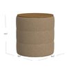 Mona Storage Ottoman | 19’’ Round Lift Top | Channeled Brown Boucle BM334044