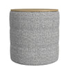 Mona Storage Ottoman | 19’’ Round Lift Top | Channeled Gray Boucle BM334045