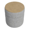 Mona Storage Ottoman | 19’’ Round Lift Top | Channeled Gray Boucle BM334045