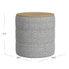 Mona Storage Ottoman | 19’’ Round Lift Top | Channeled Gray Boucle BM334045