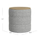 Mona Storage Ottoman | 19’’ Round Lift Top | Channeled Gray Boucle BM334045