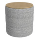 Mona Storage Ottoman | 19" Round Lift Top | Channeled Gray Boucle