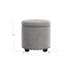 Zoya Storage Ottoman | 19’’ Round Lift Top | Light Gray Woven Fabric