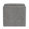 Soa Storage Accent Ottoman | 18’’ Square Tray Top | Gray Woven Fabric