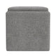 Soa Storage Accent Ottoman | 18’’ Square Tray Top | Gray Woven Fabric