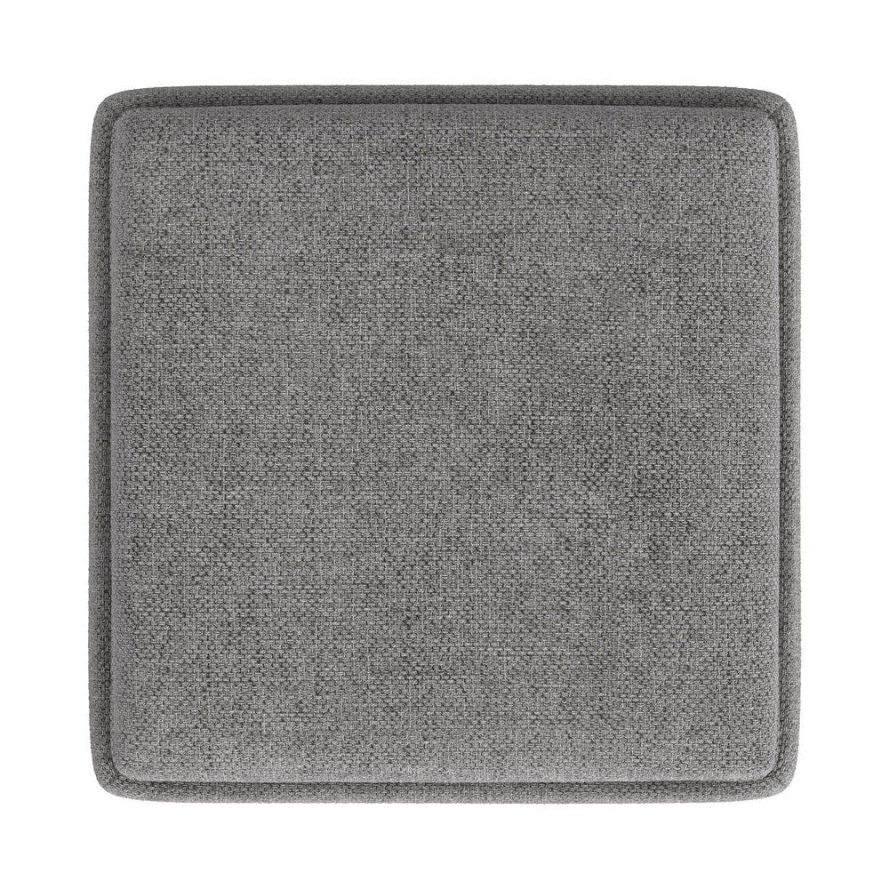 Soa Storage Accent Ottoman | 18’’ Square Tray Top | Gray Woven Fabric