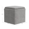 Soa Storage Accent Ottoman | 18’’ Square Tray Top | Gray Woven Fabric