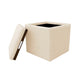 Soa Storage Ottoman | 18’’ Square Tray Top | Light Beige Woven Fabric