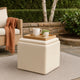 Soa Storage Ottoman | 18" Square Tray Top | Light Beige Woven Fabric