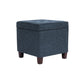 Hery Storage Ottoman | 18" Square Tray Top | Navy Blue Woven Fabric
