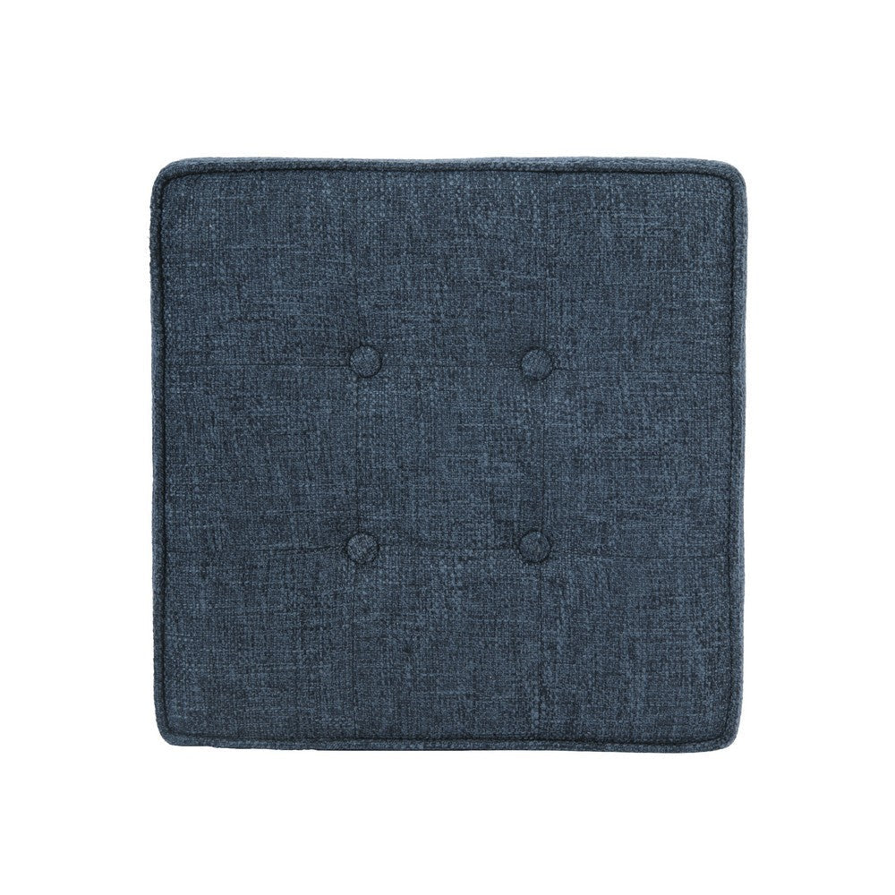 Hery Storage Ottoman | 18’’ Square Tray Top | Navy Blue Woven Fabric BM334051