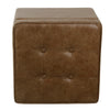 Hery Storage Ottoman | 18" Square Tray Top | Rich Brown Faux Leather