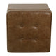 Hery Storage Ottoman | 18" Square Tray Top | Rich Brown Faux Leather