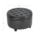 Gery Storage Ottoman | 25’’ Round Tray Top | Dark Gray Faux Leather BM334053