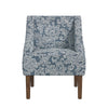 Yolu Accent Club Chair | Classic Denim Blue Jacobean Print Polyester