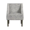 Yolu Accent Club Chair | Artistic Floral Print | Linen Gray Polyester