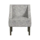 Yolu Accent Club Chair | Artistic Floral Print | Linen Gray Polyester