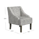 Yolu Accent Club Chair | Artistic Floral Print | Linen Gray Polyester