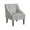 Yolu Accent Club Chair | Artistic Floral Print | Linen Gray Polyester