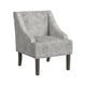 Yolu Accent Club Chair | Artistic Floral Print | Linen Gray Polyester