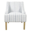Yolu Accent Chair | Farmhouse Striped Print | Blue and White Polyester BM334057