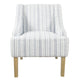 Yolu Accent Chair | Farmhouse Striped Print | Blue and White Polyester BM334057