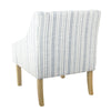 Yolu Accent Chair | Farmhouse Striped Print | Blue and White Polyester BM334057