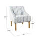 Yolu Accent Chair | Farmhouse Striped Print | Blue and White Polyester